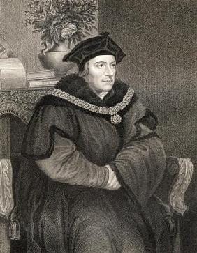 Sir Thomas More (1477-1535), from 'Lodge's British Portraits', 1823 (engraving) 15th