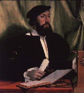 Unknown gentleman with music books and lute