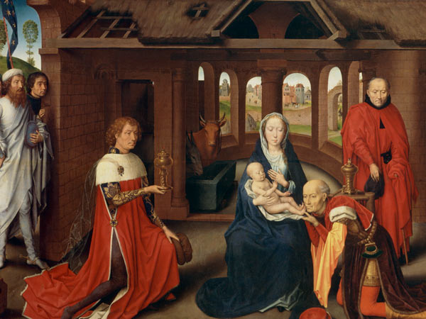Adoration of the Magi, central panel of the Triptych of the Adoration of the Magi von Hans Memling