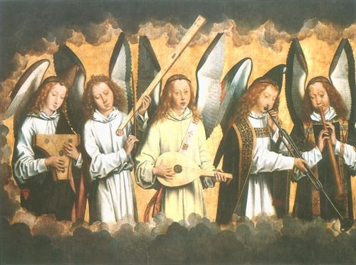 Musizierende Engel (Rechter Flügel) von Hans Memling