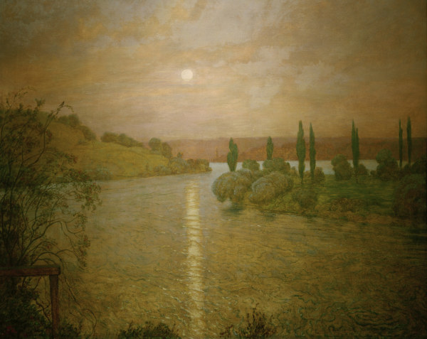 Hans Thoma, Sonnenuntergang am Rhein von Hans Thoma