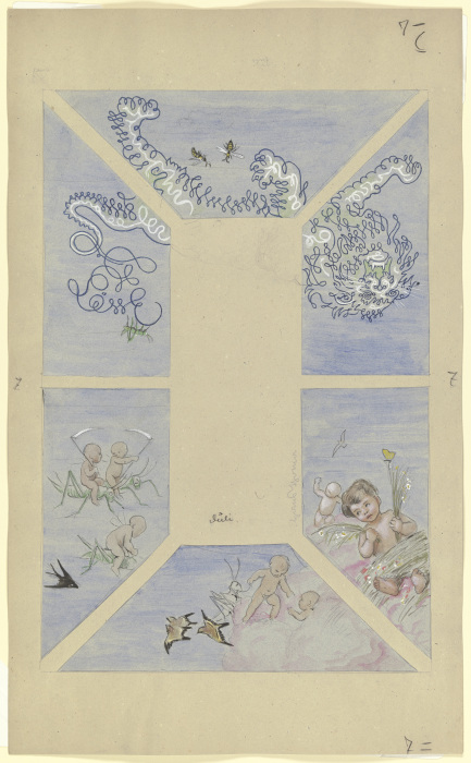 Juli. Entwurf zur Decke im Café Bauer, bestehend aus sechs Teilen von Hans Thoma