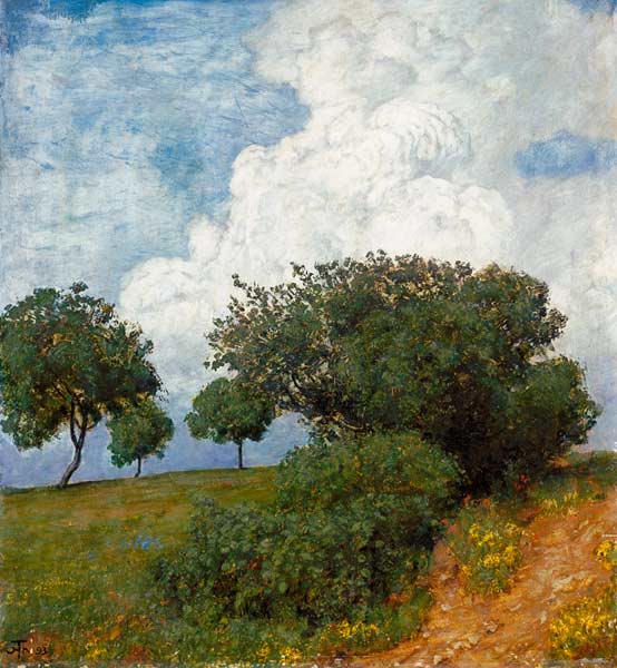 Landschaft mit Wolke von Hans Thoma