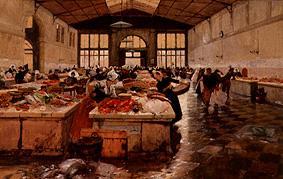 Fischmarkt in Bologna. von Hans von Bartels