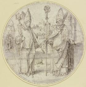 Zwei heilige Bischöfe (Die Heiligen Kilian und Wolfgang von Regensburg?)