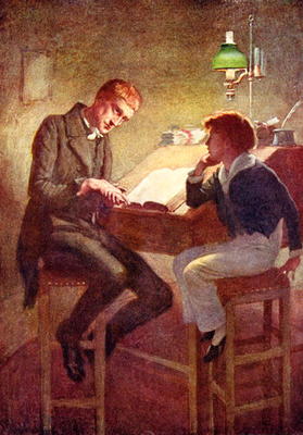 David Copperfield and Uriah Heep, illustration for 'Character Sketches from Dickens' compiled by B.W von Harold Copping