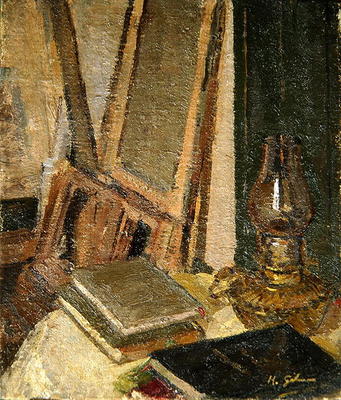 Studio Interior (oil on canvas) von Harold Gilman