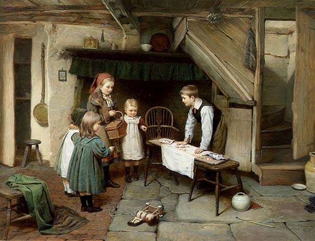 A Visit to the Sweet Shop (oil on canvas) (see also 17194)  von Harry Brooker