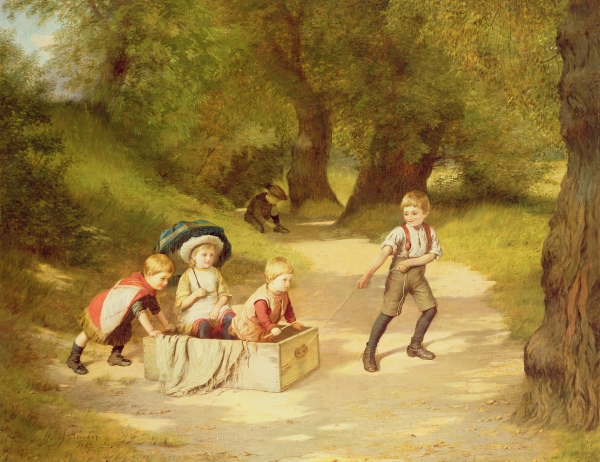 The Toy Carriage, 1887 (oil on canvas)  von Harry Brooker