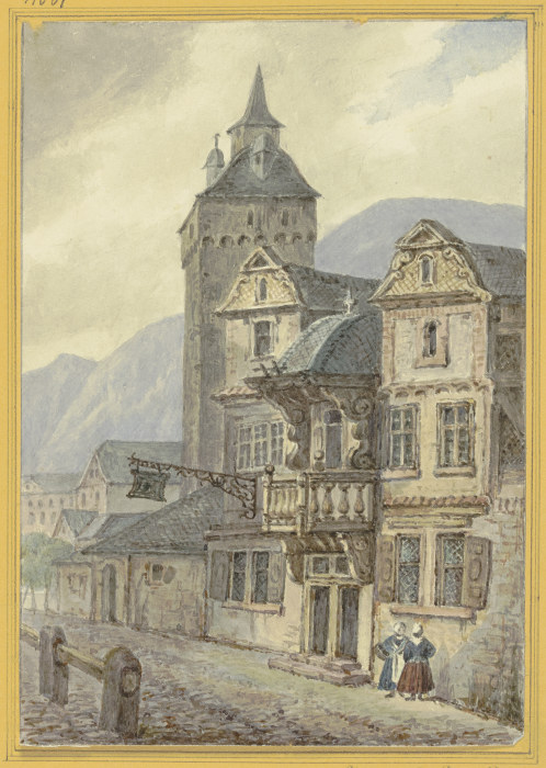 Alte Häuser und ein Turm von Hector von Günderrode