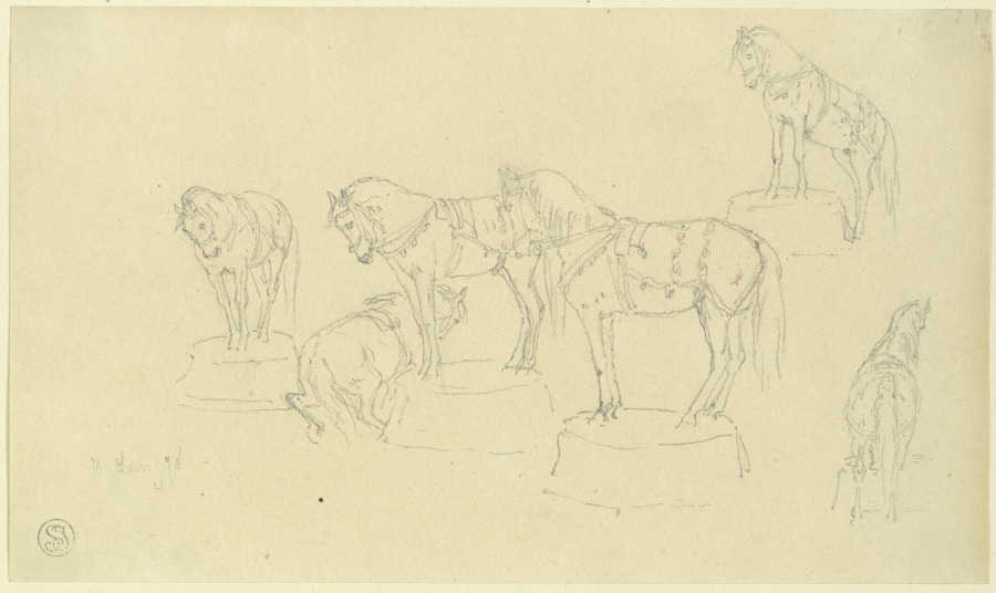 Circuspferde, auf Tonnen balancierend von Heinrich Lang