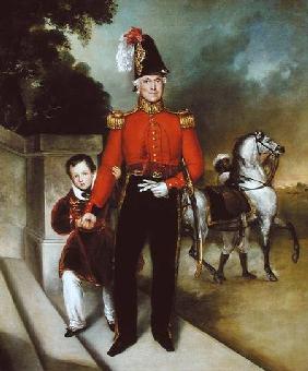 General Sir James Dennis (1778-1855) with his son a syce lea
