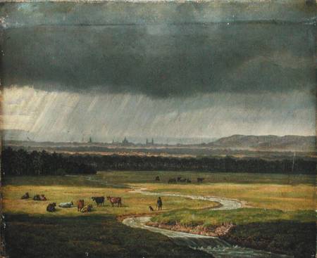Landscape with Dresden in the Distance von Heinrich Stuhlmann