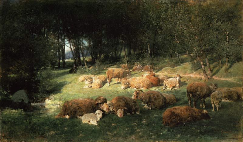 Schafe im Erlenhain von Heinrich von Zügel