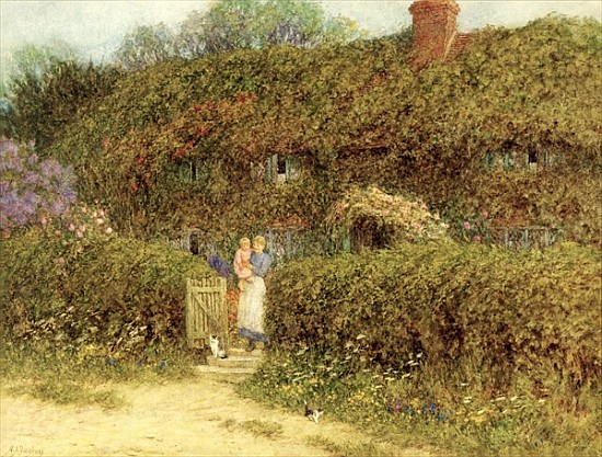A Cottage at Freshwater, Isle of Wight von Helen Allingham