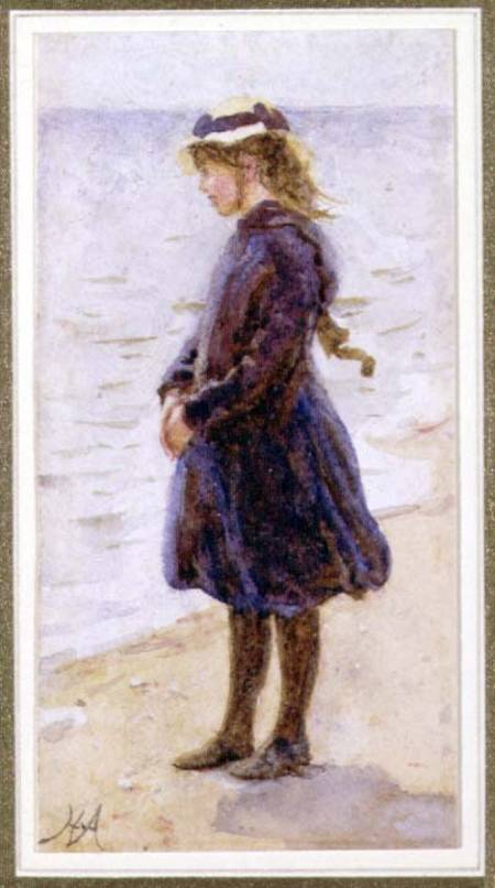 Portrait of a Girl on a Beach von Helen Allingham