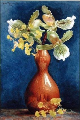 Orchids in a Copper Vase 1881 cil a
