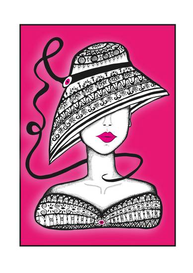 Pink lady with hat 2021