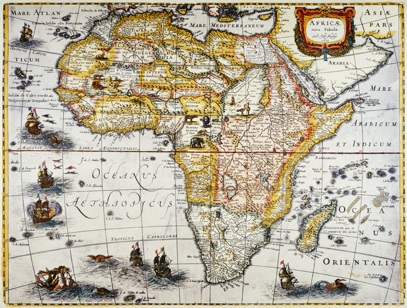 Afrika / Landkarten:-"AFRICAE nova Tabula" von Hendrik Hondius
