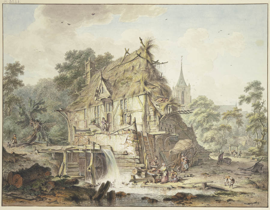 Eine Wassermühle mit vielen Figuren von Hendrik Meyer
