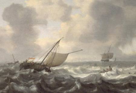 Ships on a Choppy Sea von Hendrik van Anthonissen