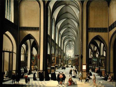 Interior of Antwerp cathedral von Hendrik van Steenwyck