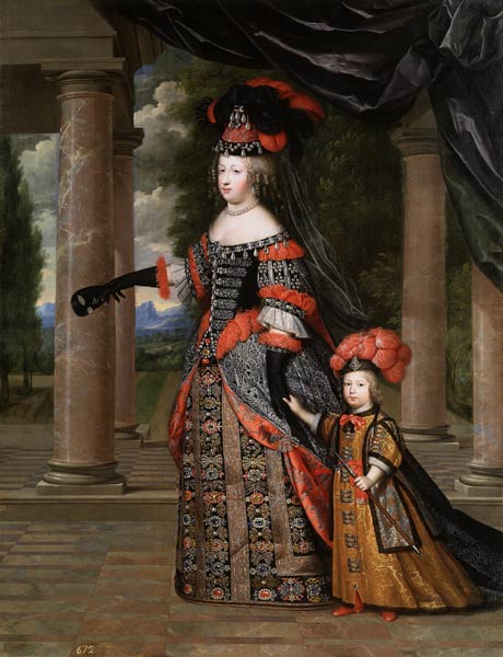 Maria Theresia von Spanien mit ihrem Sohn dem Dauphin von Henri Beaubrun