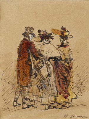The Walk (ink & w/c on paper) von Henri Bonaventure Monnier