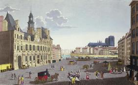 View of the Place de l'Hotel de Ville, as seen from the Rue du Mouton, engraved by Guiguet, c.1815-2 1610