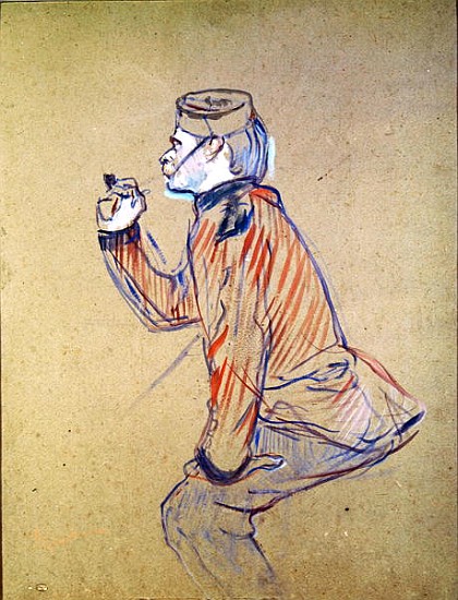 English Soldier Smoking a Pipe, 1898 (oil card) von Henri de Toulouse-Lautrec