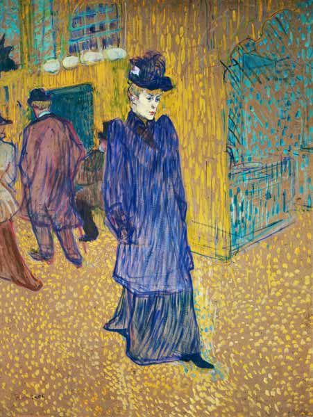 Jane Avril beim Verlassen des Moulin Rouge von Henri de Toulouse-Lautrec