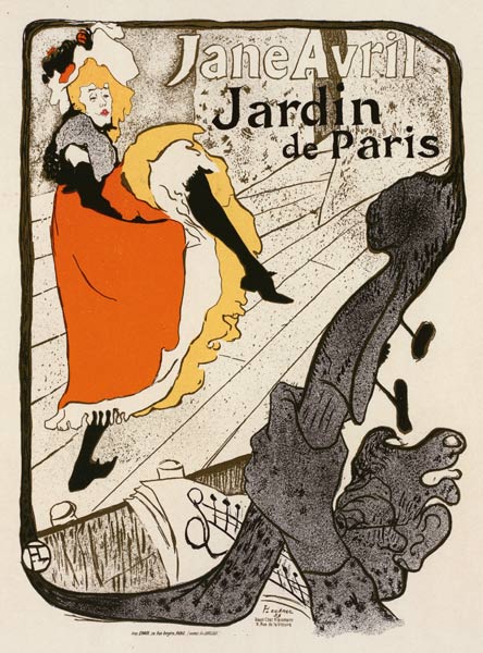 Jane Avril im Jardin de Paris (Plakat) von Henri de Toulouse-Lautrec