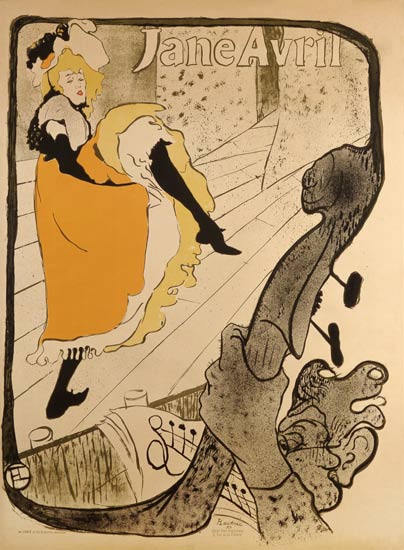 Lithographie Jane Avril von Henri de Toulouse-Lautrec