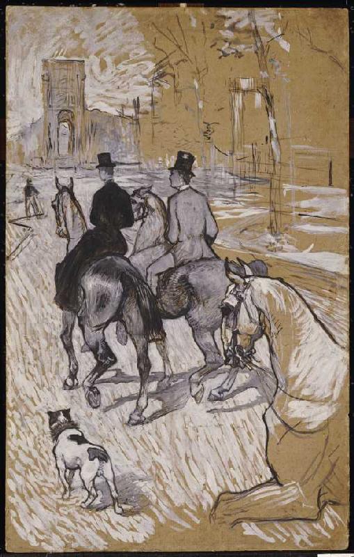 Reiter auf dem Weg zum Bois du Bolougne von Henri de Toulouse-Lautrec