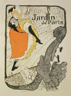 Reproduction of a poster advertising 'Jane Avril' at the Jardin de Paris 1893