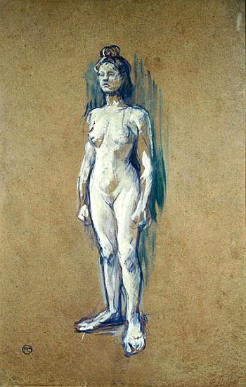 Standing Female Nude, 1898 (oil on card) von Henri de Toulouse-Lautrec