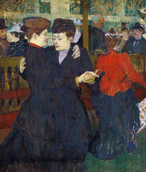 Zwei tanzende Frauen im Moulin Rouge 1892