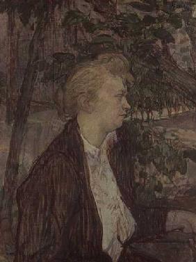 Woman seated in a Garden 1891  mill
