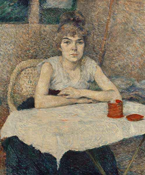 Junge Frau am Tisch (Poudre de riz) von Henri de Toulouse-Lautrec