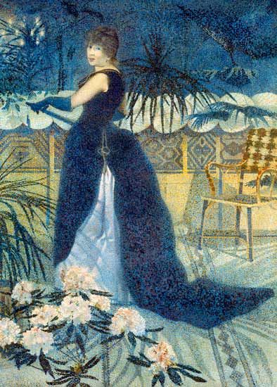Madame Hector France, die Frau des Künstlers, stehend. von Henri-Edmond Cross