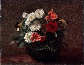 Blumen in tönerner Vase 1883