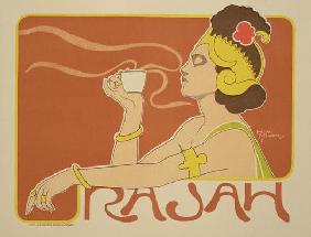 Reproduction of a poster advertising the 'Cafe Rajah', 1897 (colour litho) 1939