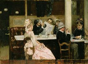 Cafe Scene in Paris 1877