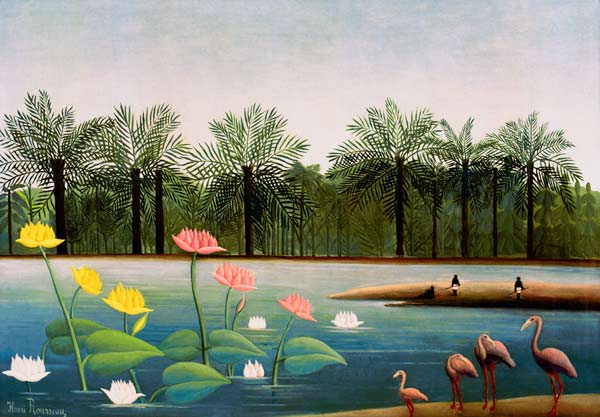 H.Rousseau, The Flamingoes von Henri Julien Félix Rousseau