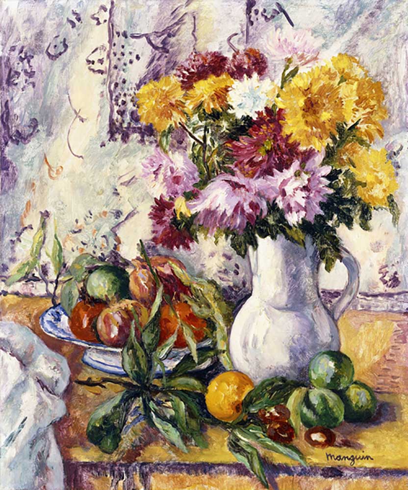 Chrysanthemen und Obst, 1939 von Henri-Charles Manguin