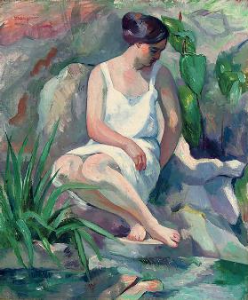 Sitzender Badender bei Cassis (Jeanne); Baigneuse versichert einen Cassis (Jeanne), 1913 1913