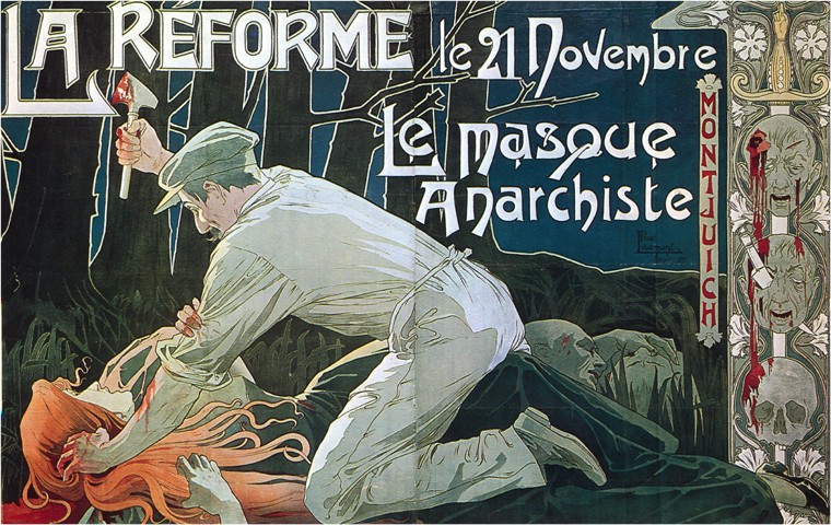 La Réforme le 21 Novembre, le masque anarchiste von Henri Privat-Livemont