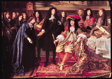 Jean-Baptiste Colbert (1619-83) Presenting the Members of the Royal Academy of Science to Louis XIV von Henri Testelin
