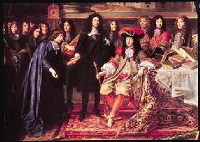 Jean-Baptiste Colbert (1619-83) Presenting the Members of the Royal Academy of Science to Louis XIV c.1667