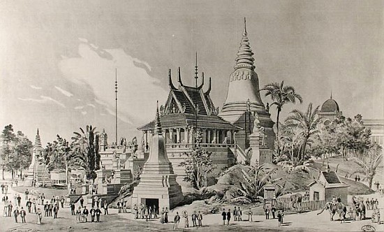 The Cambodian Palace at the Trocadero, the Universal Exhibition of 1900 von Henri Toussaint